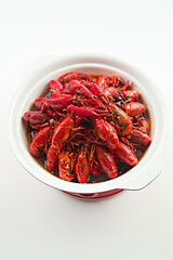 Summer food stalls delicious spicy crayfish