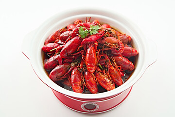 Summer food stalls delicious spicy crayfish