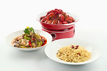 Summer food stalls seafood meal set