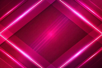 Geometric Pink Neon Light Abstract Background with Diamond Shape