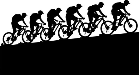 Obraz premium Mountain Biker Hiking man vector bundle