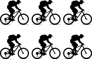 Fototapeta premium Mountain Biker Hiking man vector bundle