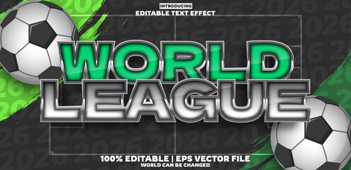 World League editable text effect in modern trend style