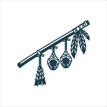 Huri Titi Bird Snaring Pole Illustration Huri Titi Bird snaring pole