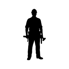 Home builder silhouette vector flat illustration design.
