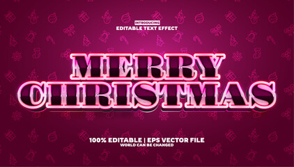 New Merry christmas editable text effect in modern trend style