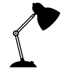 Icono lámpara de mesa. Silueta de lámpara de escritorio	
