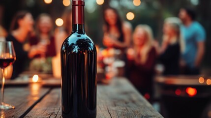 A shared bottle of wine enhances laughter and stories during an intimate outdoor summer gathering