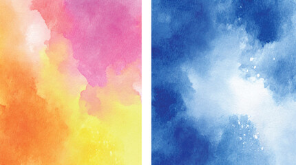set of abstract watercolor texture colorful background