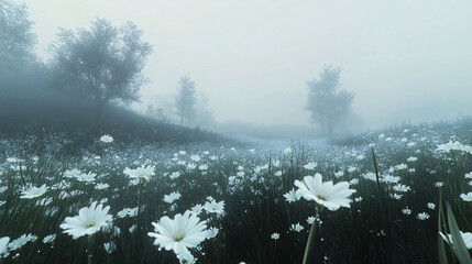 misty morning in the forest