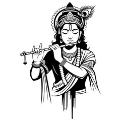 Shree Krishna Art Vector Design 3