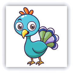 A vibrant and colorful peacock with its feathers fully displayed, showcasing the intricate patterns and shades of blue, green, and turquoise	