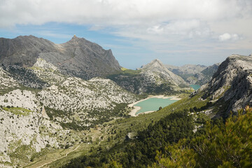 Obraz premium Panorama from the pick de L'ofre, Sierra de Tramuntana, Mallorca, Spain
