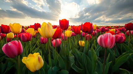 field of tulips