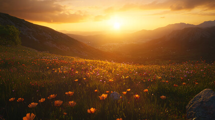 sunrise in the mountains