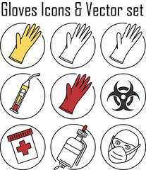 Gloves Icons & Vector Set