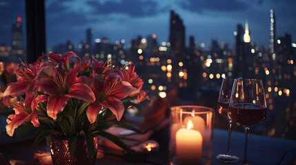 candles and flowers