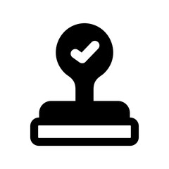 approved stamp silhouette vector icon
