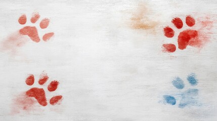 Soft pastel animal paw prints pattern with whimsical style