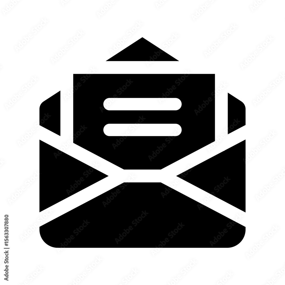 Poster envelope open flat vector icon