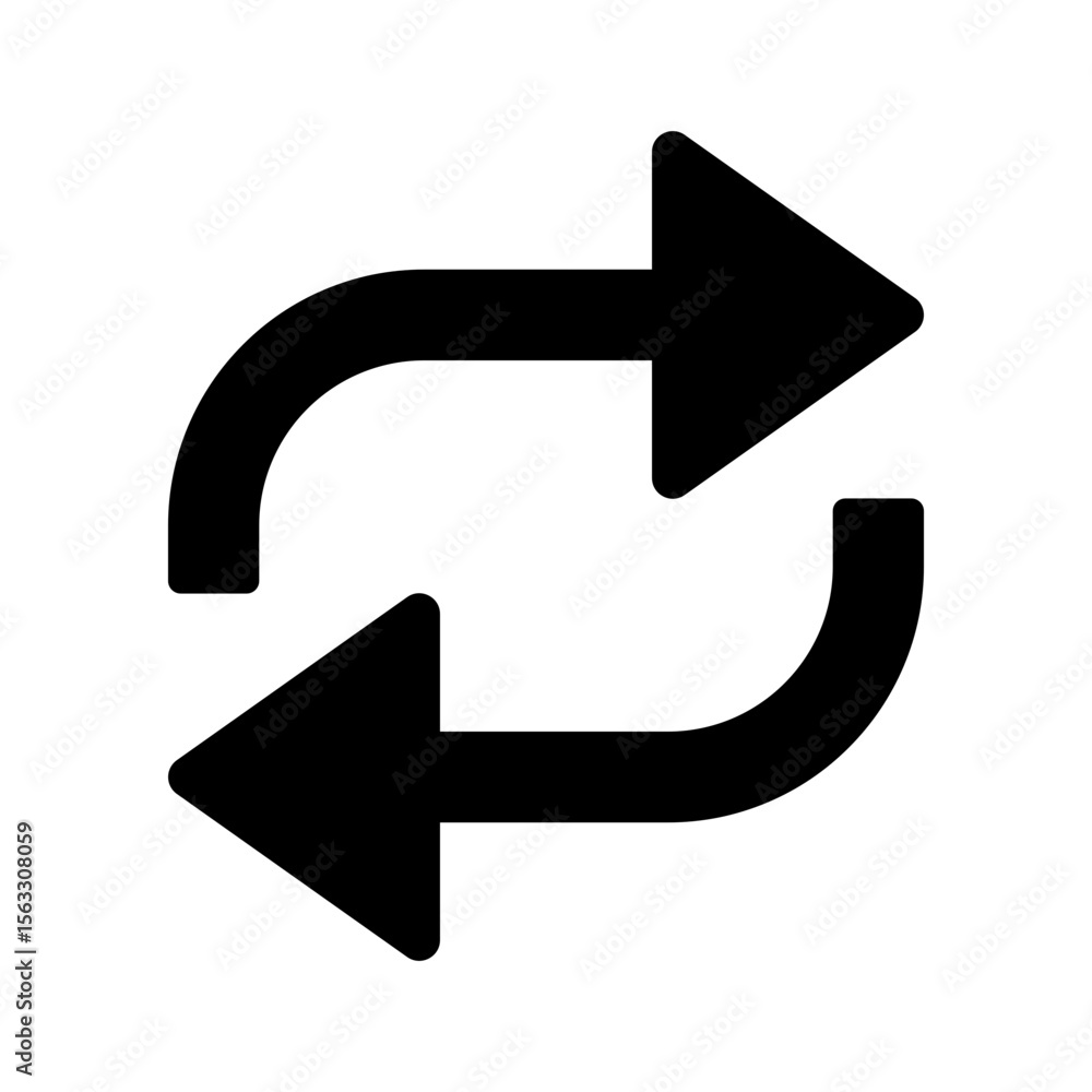Poster refresh reload arrows icon silhouette