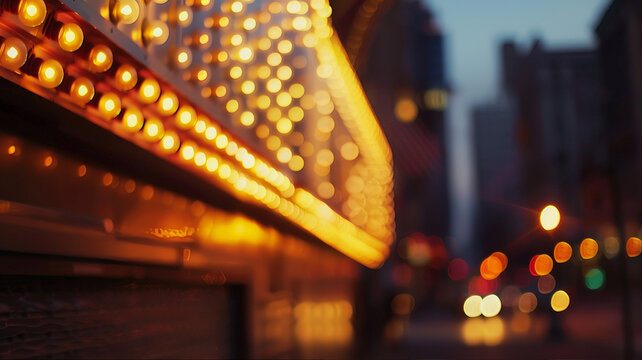 Warm Golden Bokeh Lights: City Night, Urban Ambiance, Blurred Background, Vintage Feel, Atmospheric Glow.. Las Vegas Strip at Night - Neon Lights, Motion Blur, Casino Boulevard
