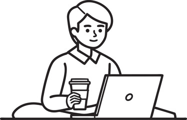 Remote Work Freelancer at Home Concept Featuring Laptop Workspace and Productivity. Freelancer Working from Home Scene with Desk Chair and Digital Devices. Remote Office and Home Work Concept