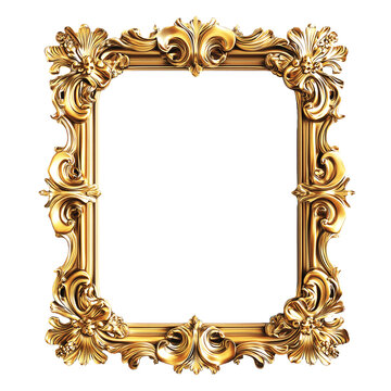 Ornate golden frame with floral decoration