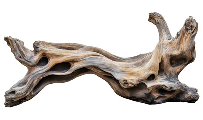 Naklejka premium Weathered driftwood branch with natural curved form