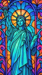 Obraz premium Vibrant stained glass Liberty.