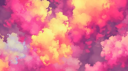 Abstract cloud formation in vibrant hues