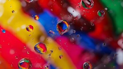 Colorful water droplets on glass (1)