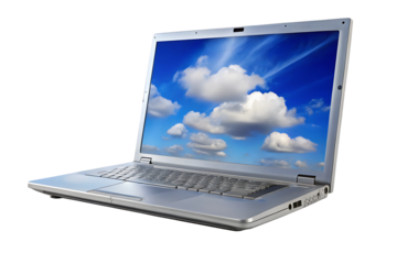 laptop computer isolated on white background  PNG , AI GENERATED
