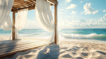 tropical beach with white sand beach