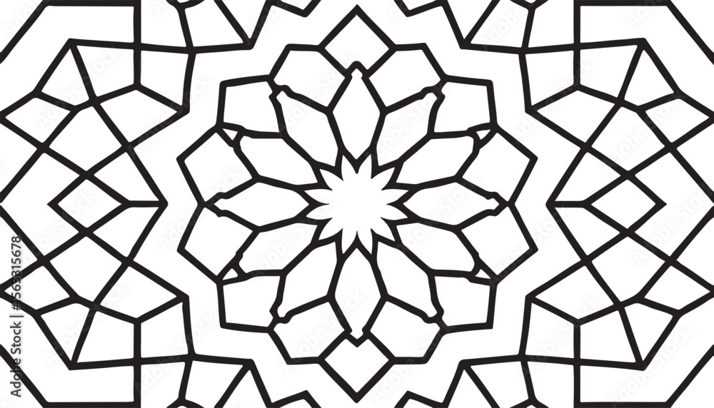 Poster geometric spider web vector seamless pattern with hexagon shape design for digital texture