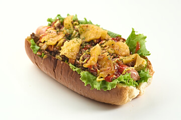 Western fast food American hot dog bun