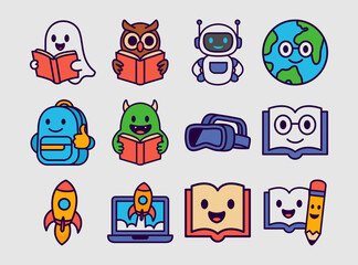 education icon mascot cartoon