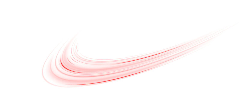 Glowing purple wave with red light streak, motion blur, and laser trail. Futuristic vector design for banner, web template, or wallpaper with bright effect and dynamic composition.