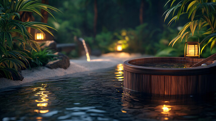 water fountain in the night