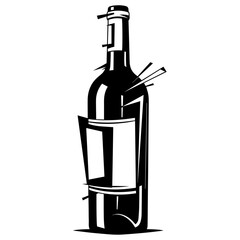 Artistic Black and White Bottle Design 1