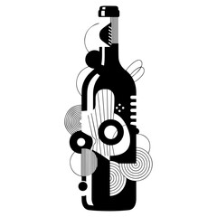 Artistic Black and White Bottle Design 8