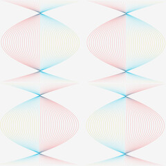 Fototapeta premium Abstract Curved Lines Pattern in Red Yellow and Blue on transparent background