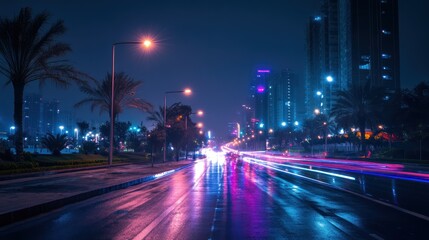 Fototapeta premium Colorful Lights Brightening the Night