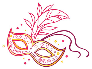 Creative Festive Mask With Neon Gradient Accents Glowing O Vector Illustration