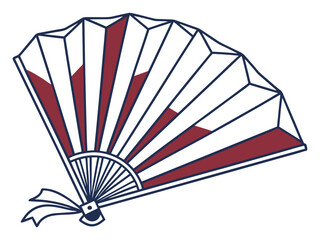 Dynamic Hand Fan Icon Inspired By Origami Folding Patterns Line Art Design