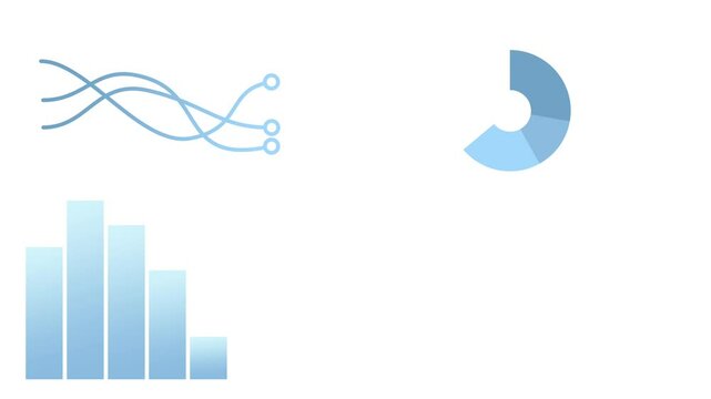 Set of animated infographics. Flat style 4K animation.