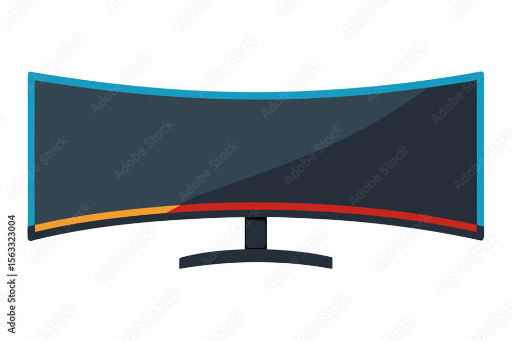 Poster modern curved ultrawide computer monitor with sleek design