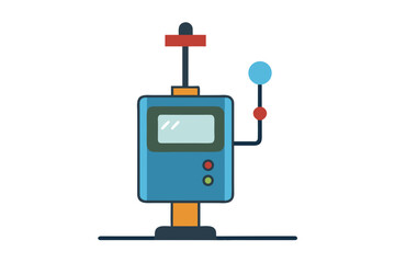 Futuristic scientific instrument with digital display and antenna