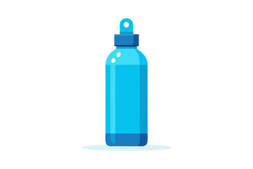 Simple flat design illustration of a blue dropper bottle
