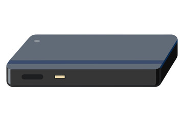 Obraz premium Sleek dark gray electronic device with indicator light and port